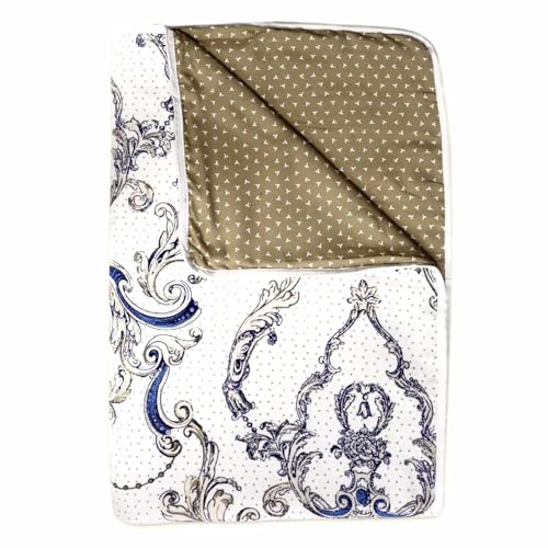 Divine Casa 120 GSM Super Soft Brushed Microfiber Lightweight Jaipuri Print Rajai Single Bed| Reversible AC Blankets for Winter (80x86 inchs, Toffee Brown and White)| TC - 120 - Image 3