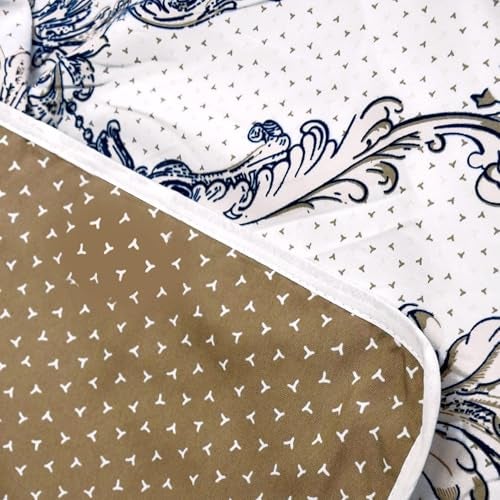 Divine Casa 120 GSM Super Soft Brushed Microfiber Lightweight Jaipuri Print Rajai Single Bed| Reversible AC Blankets for Winter (80x86 inchs, Toffee Brown and White)| TC - 120 - Image 4
