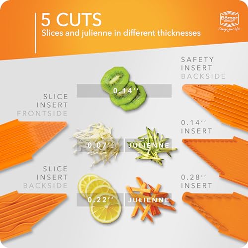 Börner BORNER V Mandoline Slicer Kitchen V1 ClassicLine Starter Set | Vegetable Grater Börner - Quality Made in Germany, Color:Orange - Image 2