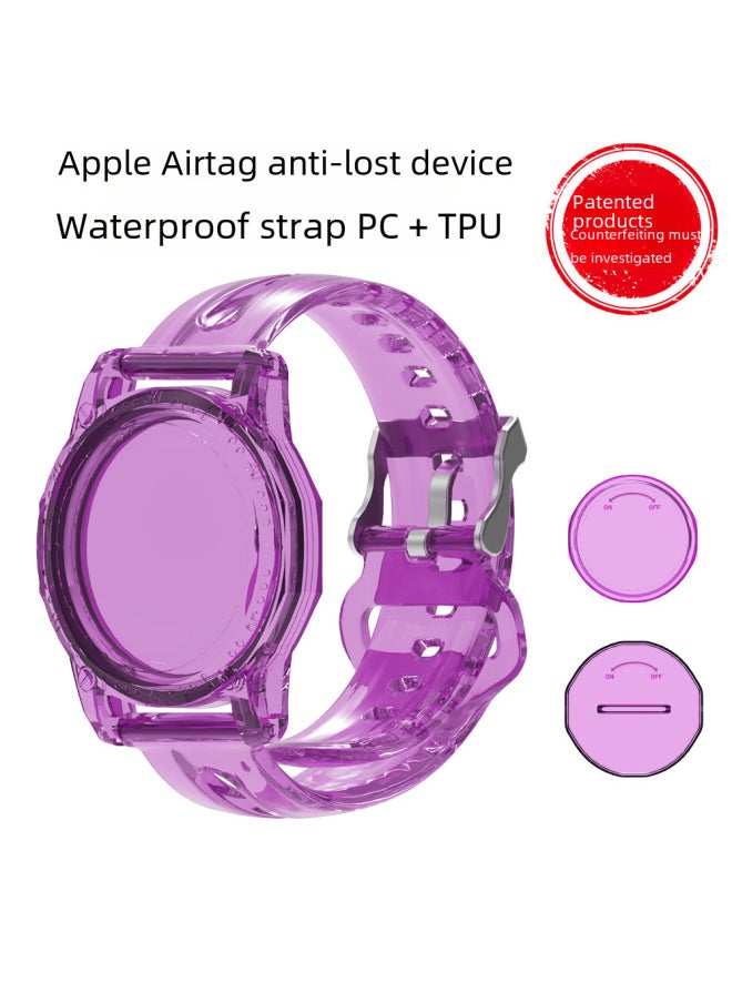 Generic - Suitable For Apple AirTag Anti-Lost Watch Strap Protective Case Children's Simple Cute PC + TPU-Color:Transparent Yellow-Applicable Model:Q54T - Image 1
