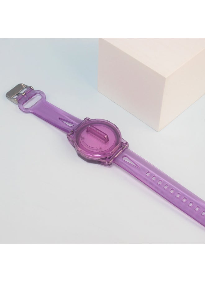 Generic - Suitable For Apple AirTag Anti-Lost Watch Strap Protective Case Children's Simple Cute PC + TPU-Color:Transparent Yellow-Applicable Model:Q54T - Image 1
