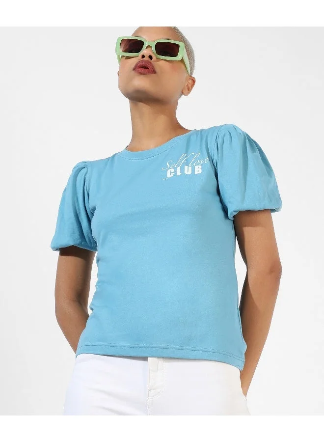 Pinacolada  Women's Sky Blue Self-Love Club Top for Women | Best Price UAE