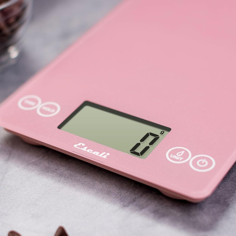 Escali Arti Classic Digital Coffee Scale Espresso Scale and Countertop Food Scale, 15-Pound Capacity, Pink - Image 3