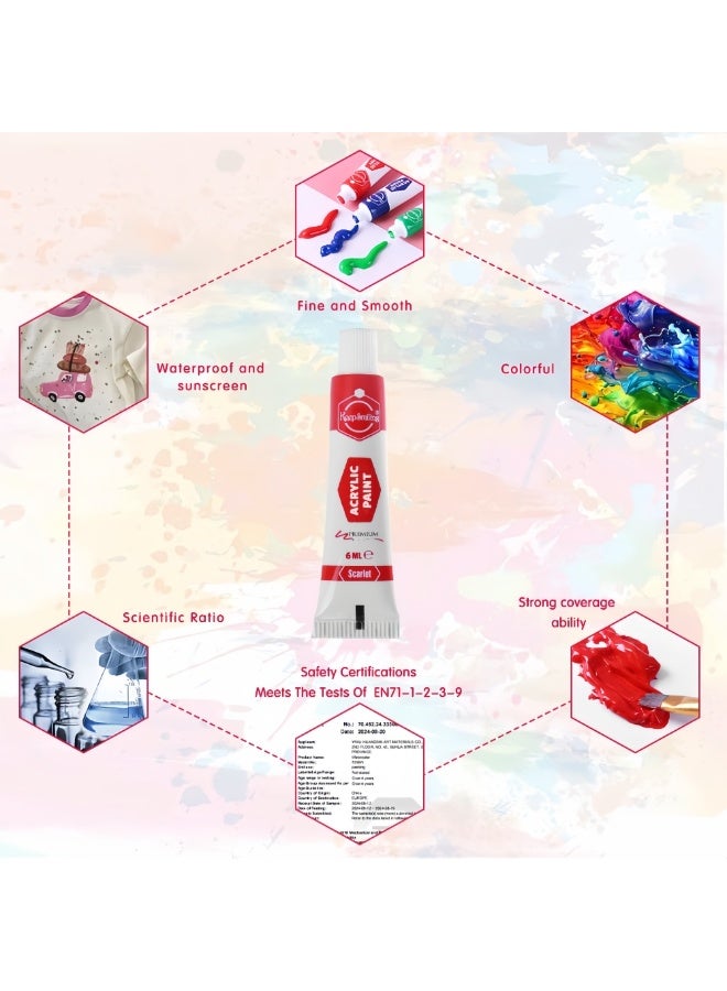 كيب سمايلنج ألوان أكريليك 12 لون × 6 مل – جودة عالية للرسم والأعمال الفنية - Image 4