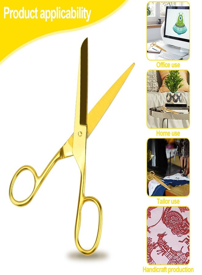 مالتي باي مقص MultiBey مستقيم مصنوع من الفولاذ المقاوم للصدأ المعاد تدويره، 7 بوصات، لون نحاسي ذهبي، متعدد الأغراض، مناسب للأقمشة والجلود والفنون والحرف اليدوية والورق، شديد التحمل (مطور) - Image 5