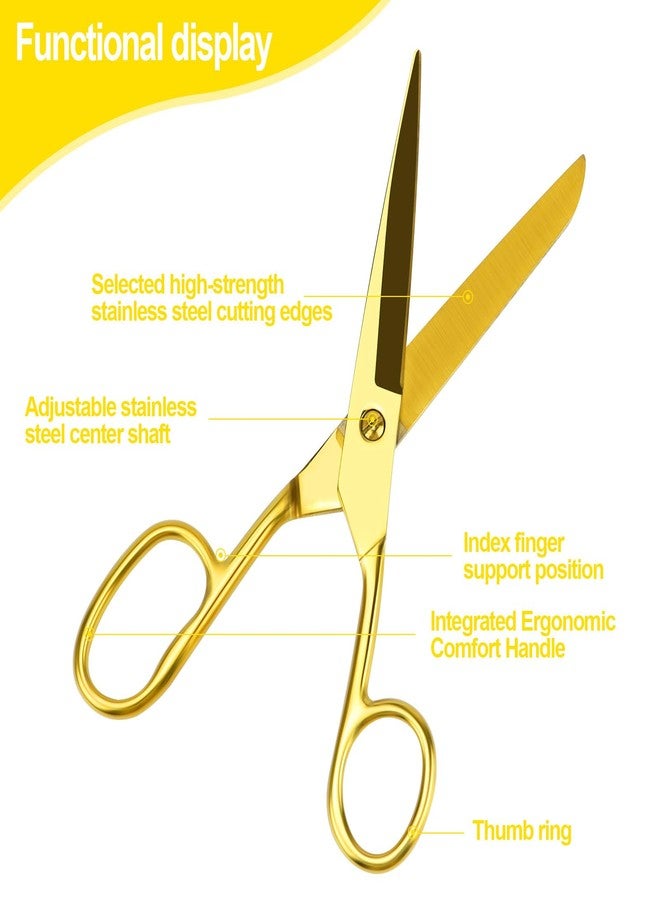 مالتي باي مقص MultiBey مستقيم مصنوع من الفولاذ المقاوم للصدأ المعاد تدويره، 7 بوصات، لون نحاسي ذهبي، متعدد الأغراض، مناسب للأقمشة والجلود والفنون والحرف اليدوية والورق، شديد التحمل (مطور) - Image 3