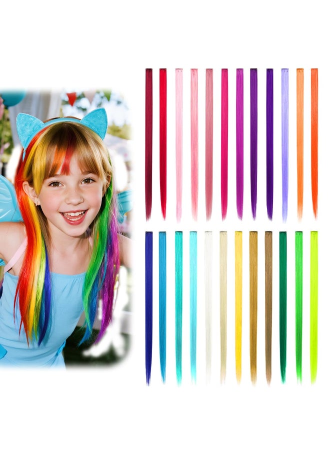 Dreamlover Crazy Hair Day Accessories for Girls Colored Hair Extensions 24 Pieces - Image 3
