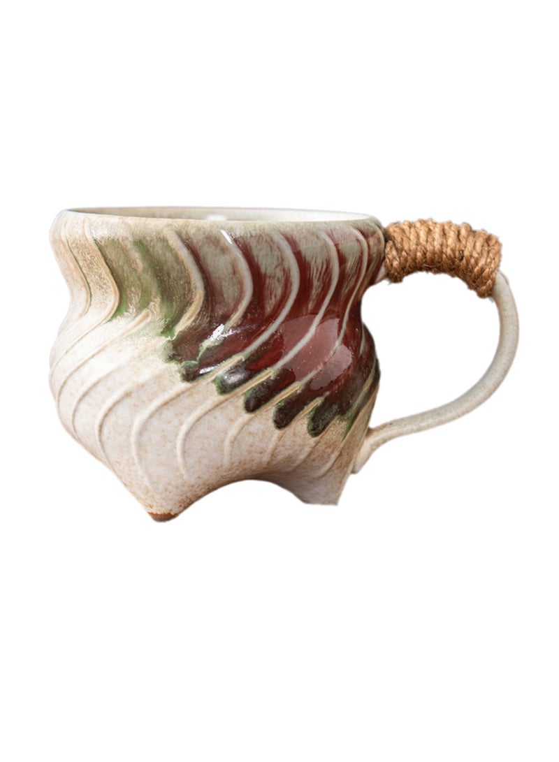 Special-Shaped Mugs, Retro Ceramic Cups, Irregular Cups, Stoneware Water Cups, High-Value Coffee Cups（White 270ml） - Image 1
