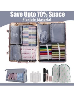 ArcShine ArcShine™️ 15 Pieces Multi Use Travel Organizer bags for luggage [perfume Atomizer Included] Packing Cubes Suitcase Organizer Bags for Clothes Shoes and Accessories | Water Proof Travel Essentials  - Image 2