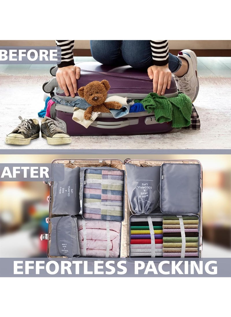 ArcShine - ArcShine™️ 15 Pieces Multi Use Travel Organizer bags for luggage [perfume Atomizer Included] Packing Cubes Suitcase Organizer Bags for Clothes Shoes and Accessories | Water Proof Travel Essentials - Image 1
