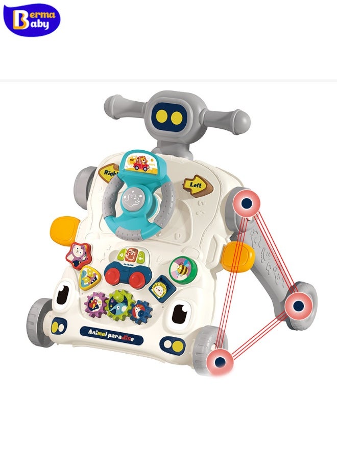 6 in 1 baby walker  baby stroller, children's yo-yo, multi-function walker with music, can be assembled into scooter/motorcycle/activity center/removable panel, walking toy for babies aged 6-12 months