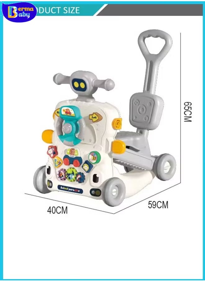 Berma Baby 6 in 1 baby walker, baby stroller, children's yo-yo, multi-function walker with music, can be assembled into scooter/motorcycle/activity center/removable panel, walking toy for babies aged 6-12 months  - Image 2