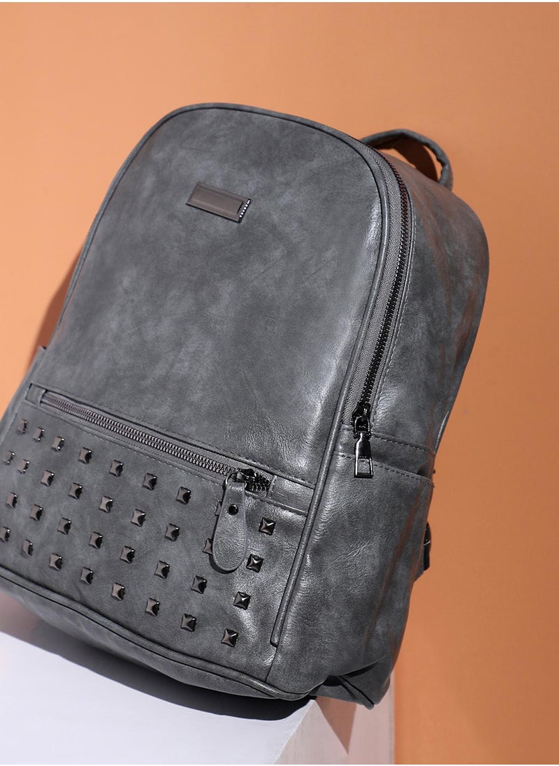 Studded Backpack - Grey