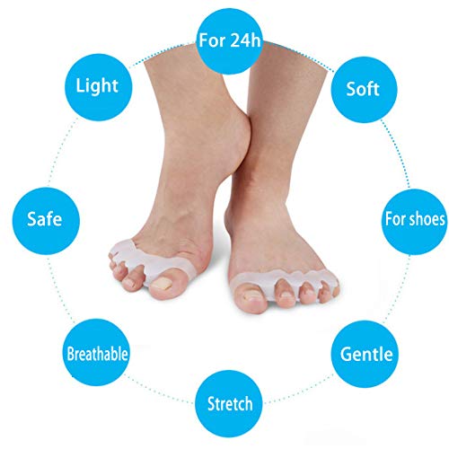 WNHTFAC Toe Separators for Kids Toe Stretchers for Plantar Fasciitis 2 Pair Children Soft Gel Foot Toe Spacers to Correct Bunions Hammer Toes Relieve Foot Pain Toe Straighteners for Overlapping Toes - Image 3
