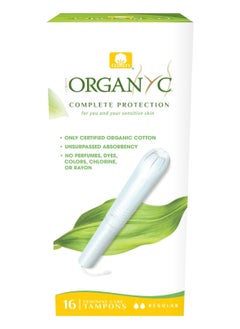 Organ(y)c Complete Protection Feminine Care Organic Cotton Tampons with Cardboard Applicator, Regular, 16 Pieces - Pack of 1  - Image 1