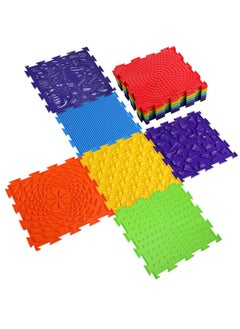 Maitys 7 Pcs Sensory Mat For Autistic Children Massage Game Mats Orthopedic Puzzle Play Mats Textured Sensory Floor Tiles For Kids Toddler Autism Room Indoor(Classic Color)  - Image 1