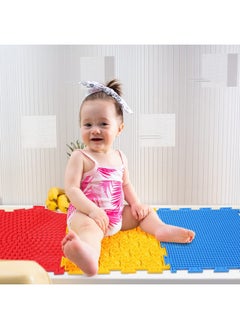 Maitys 7 Pcs Sensory Mat For Autistic Children Massage Game Mats Orthopedic Puzzle Play Mats Textured Sensory Floor Tiles For Kids Toddler Autism Room Indoor(Classic Color)  - Image 2