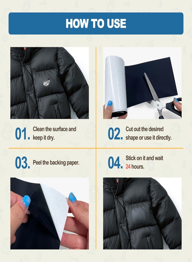 KING MOUNTAIN Self Adhesive Nylon Fabric Repair Tape, 4×63 Inches, Quick Down Jacket Repair Patch, Waterproof Outdoor Gear Patch Kit for Tent,Backpacks,Umbrella, Gloves, Sleeping Bag (Clear - Image 5