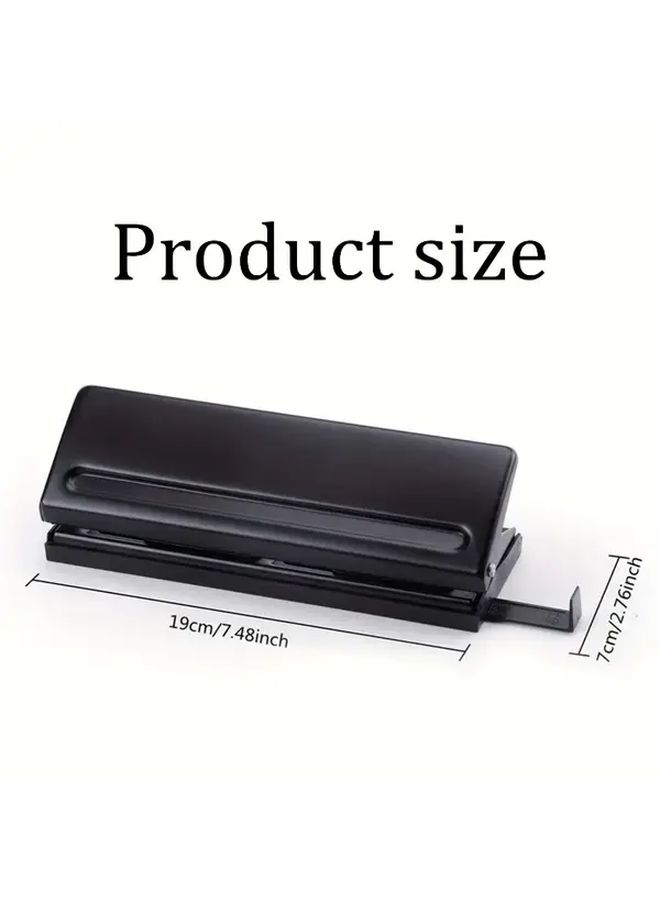 6 Hole Adjustable Spacing Punch Heavy Duty Porous Metal Manual Binding Tool 1pc - Image 2