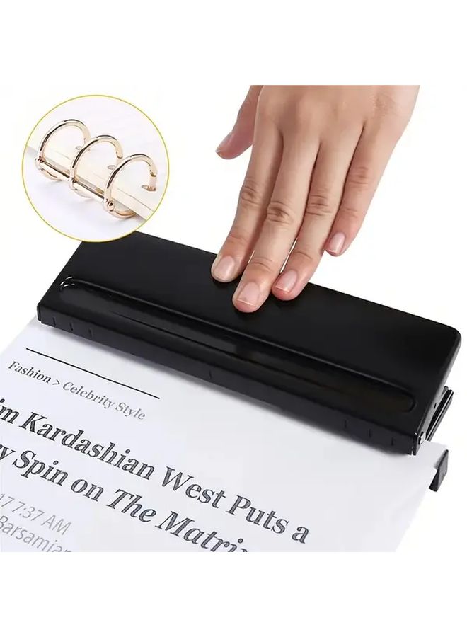 6 Hole Adjustable Spacing Punch Heavy Duty Porous Metal Manual Binding Tool 1pc - Image 5