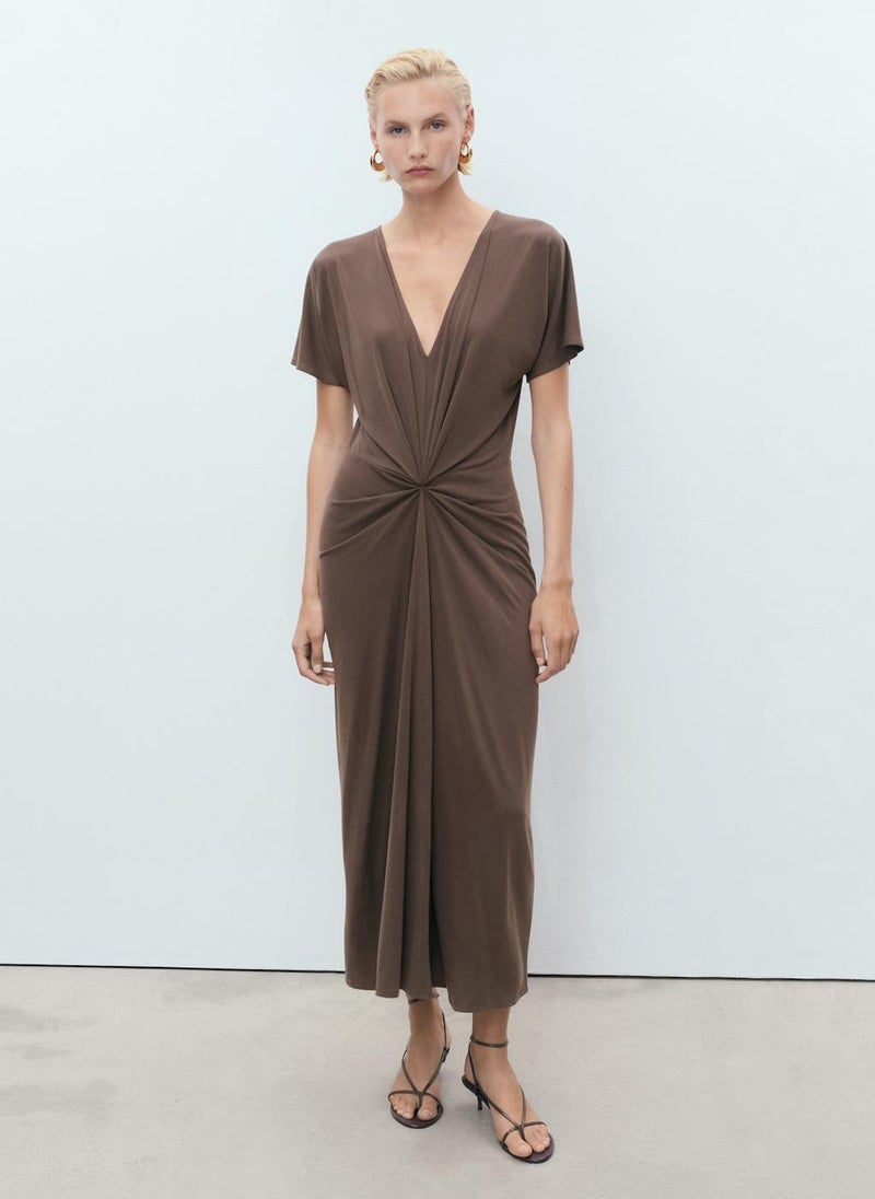 MANGO Twisted Knit Dress  - Image 1