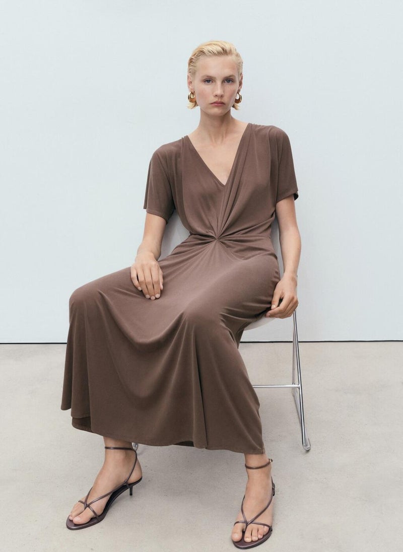MANGO Twisted Knit Dress  - Image 5