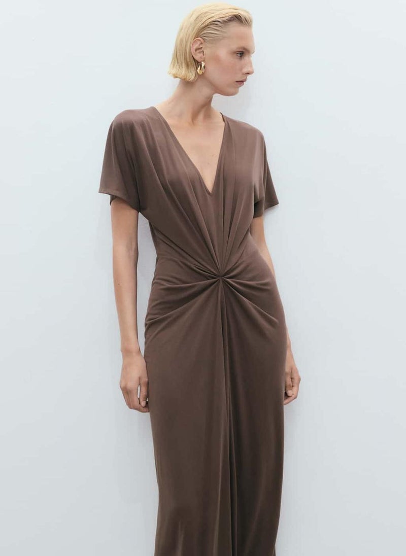 MANGO Twisted Knit Dress  - Image 4