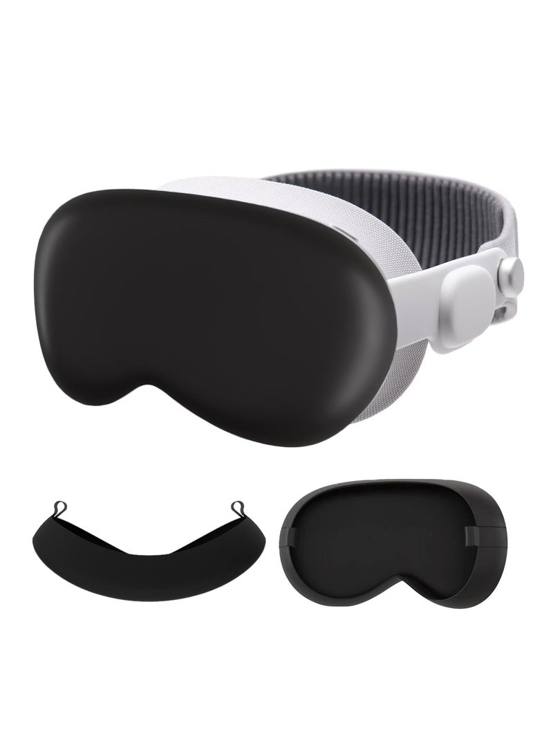 Vision Pro Silicone Cover, Protective Case for Apple Vision Pro 2024, Slim, Shockproof, Anti-Scratch, Dustproof, Black Screen Cover for VR Headset, Essential Accessories - Image 1