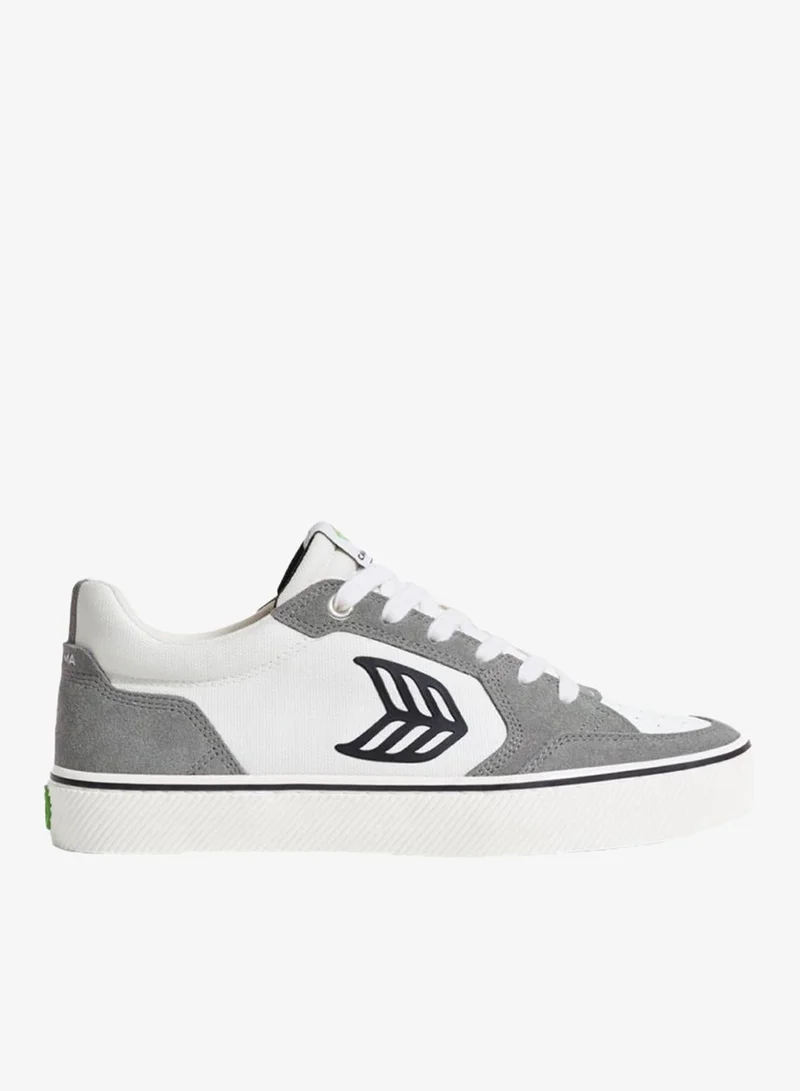 VALLELY PRO Off-White Cordura Charcoal Grey Suede Black Logo Sneaker