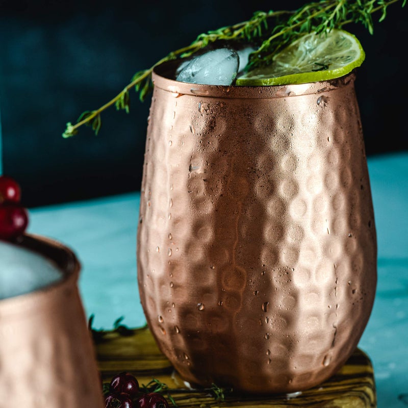 Kosdeg Copper Cups - 16 Oz set of 4 - A Unique Way To Enjoy Wine - The Perfect Pure Copper Tumbler for Water - Copper Drinking Cups Better Than Glasses or Plastic - Moscow Mule Copper Cup For Drinking - Image 5