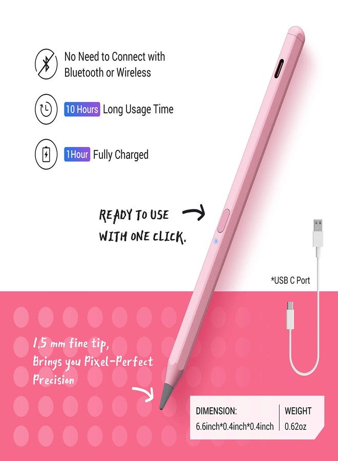 KXT Tilt Sensitivity Palm Rejection Stylus Pen for Apple iPad(2018 and After) 6/7/8/9/10th Generation/ipad Pro 11 / Pro 12.9 inch/Air 3 4 5 6/Mini 5&6, Precise Writing Drawing Digital iPad Pencil - Image 5
