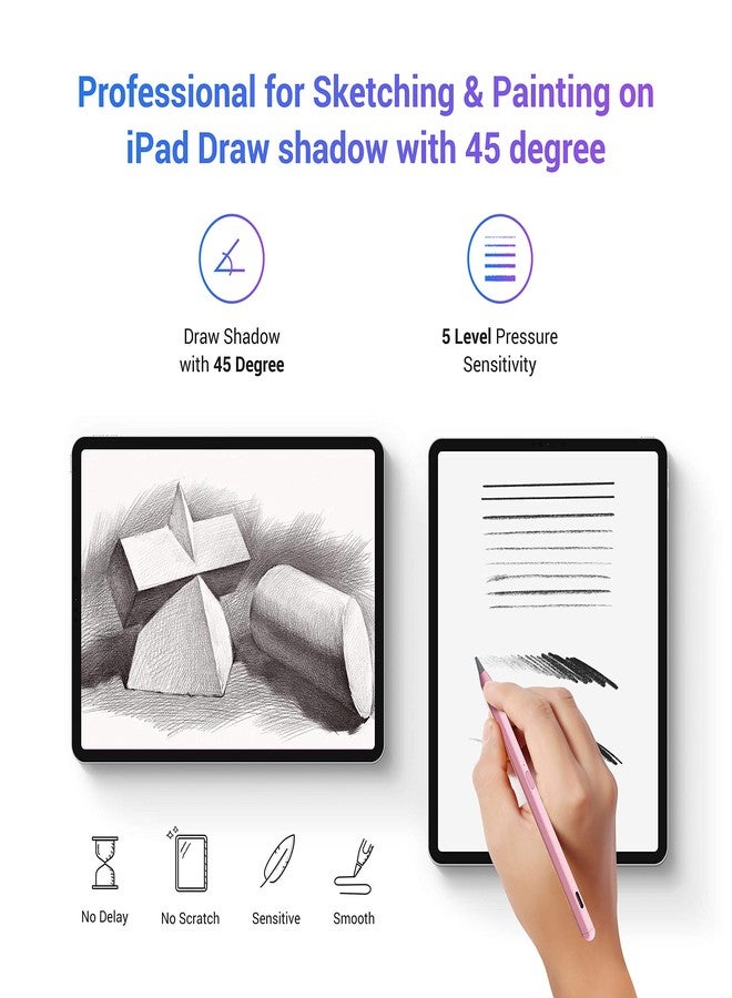 KXT Tilt Sensitivity Palm Rejection Stylus Pen for Apple iPad(2018 and After) 6/7/8/9/10th Generation/ipad Pro 11 / Pro 12.9 inch/Air 3 4 5 6/Mini 5&6, Precise Writing Drawing Digital iPad Pencil - Image 3
