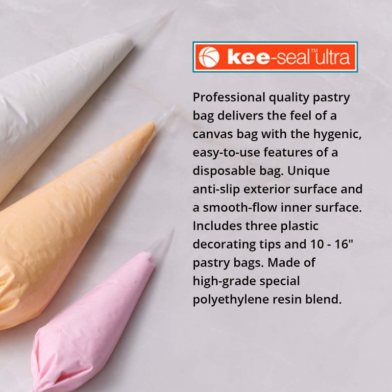 Decopac Kee-Seal Disposable Piping Keeseal Ultra Pastry Bag, 12"", Clear - Image 4