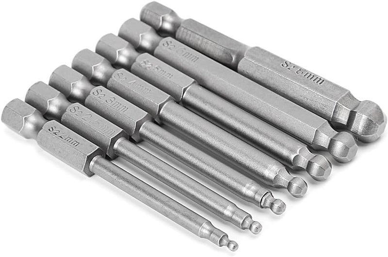 7 Pcs 2.5'' Magnetic Ball End Hexagon Head Screwdriver Bits 65mm - Image 5
