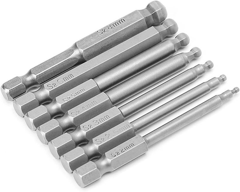 7 Pcs 2.5'' Magnetic Ball End Hexagon Head Screwdriver Bits 65mm - Image 4