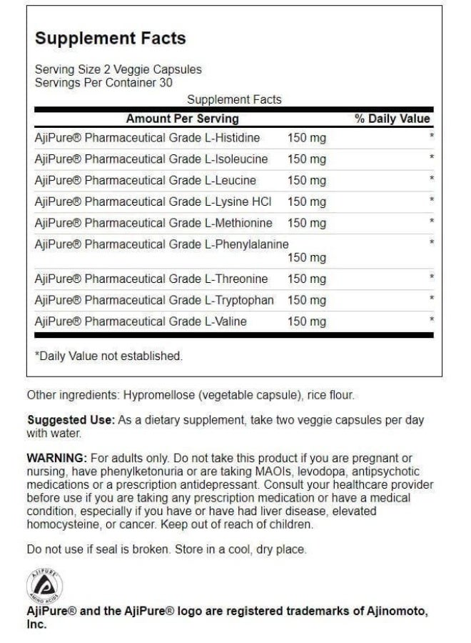 Swanson, Essential Amino Acid Complex, 60 Vegan Capsules - Image 2