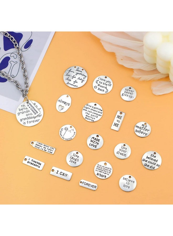 JIALEEY Motivational Charms Wholesale Bulk Lots Inspirational Message Charm Pendants For Crafting Jewelry Findings Making Accessory For Diy Necklace Bracelet 30Pcs - Image 5