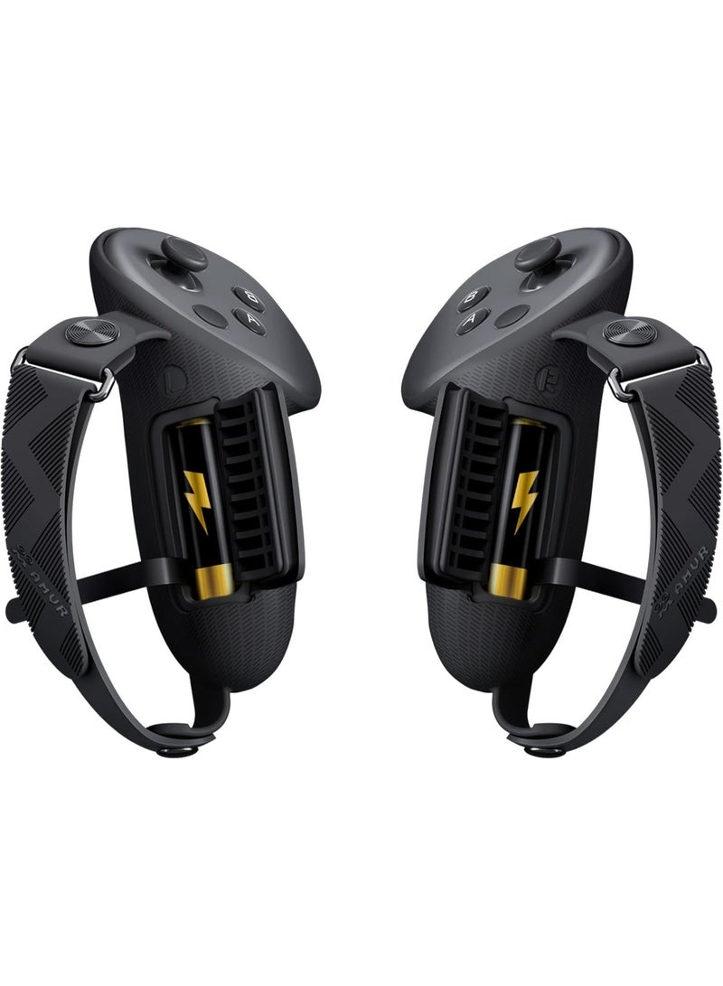 AMVR meta quest 3 Upgraded Controller Grips Cover Compatible with Meta/Oculus Quest 3S/Quest 3 Accessories, with Battery Opening Cover and Knuckle Straps Protector - Image 1