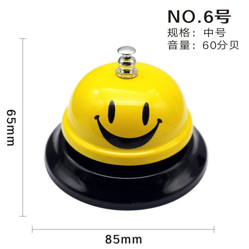 Generic Creative yellow smiling face ring bell mini bell fun call bell ring bell New summons Bell No.6 yellow smiley ring the bell [85mm]] 