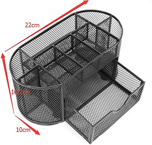 DONDA Metal Mesh Desk Organizer | Pen Stand for Office Table (Black) (9 Compartment) - Image 5