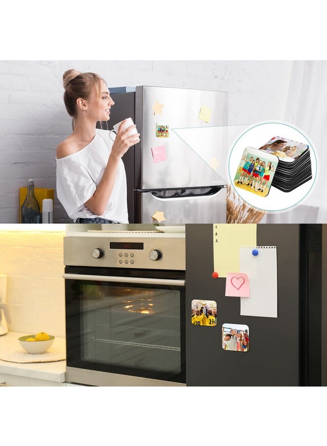 Flutesan 3 x 3 Inch Sublimation Blank Refrigerator Magnets Sublimation Square Fridge Magnets Sublimation Magnet Blanks MDF Sublimation Blanks DIY Decorative Magnets for Car Home Office Kitchen Wall (24) - Image 4