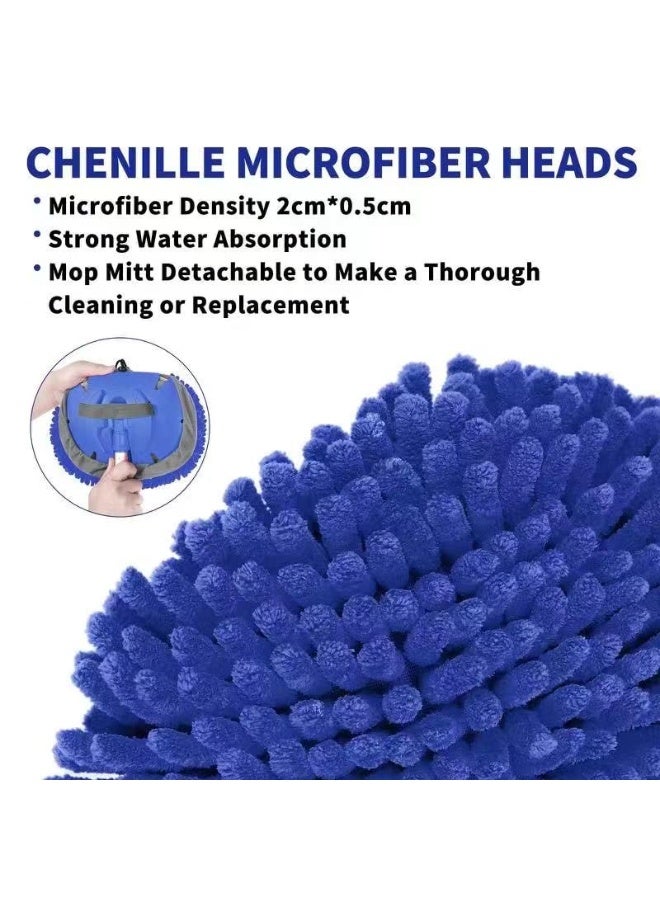 47.2-Inch (120cm) Car Wash Mop Kit - Car Cleaning Mop With Long Handle Stainless Steel Rod, Suitable For Motorhomes, Off Road Vehicles, Trucks, And Buses (Blue) - Image 2