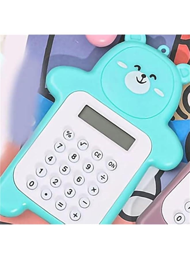Student Calculator, Portable Cute Bear Style 8 Digit Calculator Mini Cartoon Calculator with Rubber ons, Student Calculator, Portable Cute Bear Style 8 DigCute Caculatators Caculatator Studen - Image 3