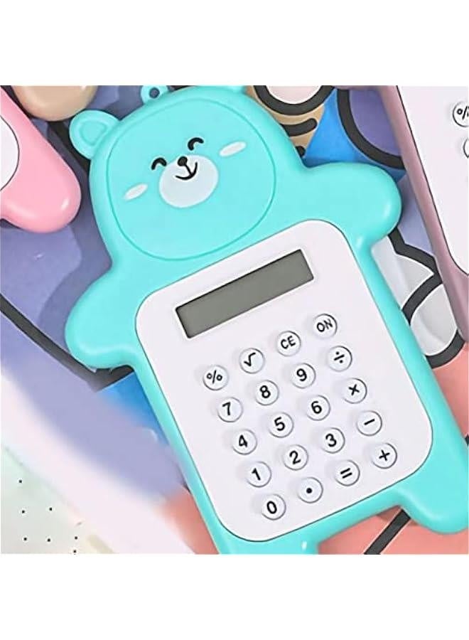 Student Calculator, Portable Cute Bear Style 8 Digit Calculator Mini Cartoon Calculator with Rubber ons, Student Calculator, Portable Cute Bear Style 8 DigCute Caculatators Caculatator Studen - Image 4
