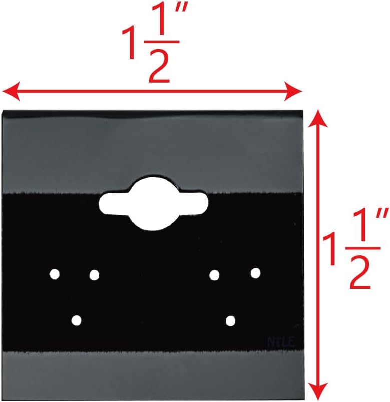 Mooca 100 Pieces of 1.5 x 1.5-inch Plain Black Velvet Hanging Earring Cards Serve as Earring Holders and Display Cards for Ear Studs and More. Made of Plastic, Designed to Showcase Earring Display. - Image 2