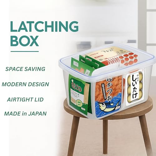 Lustroware Jumbo Food Storage Container Set of 2 with Lids – 12 & 17 Quart Airtight Latching Boxes, Heavy-Duty Stackable Bins for Rice, Flour, Pet Food, Closet, Pantry, Kitchen, Pantry, Made in Japan - Image 2