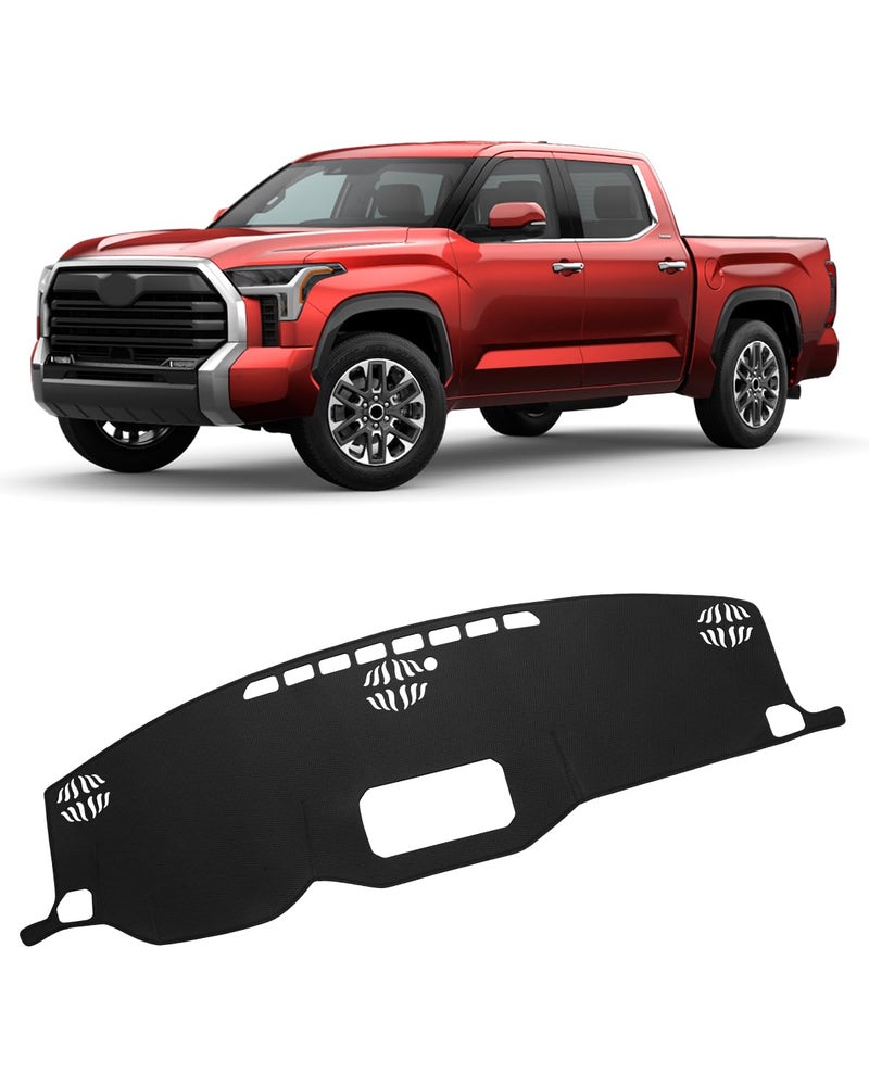 FIILINES Dash Cover for 20222026 Toyota Tundra Dashboard Cover Mat for Tundra Accessories Sunshade Nonslip Mesh Protector No Glare Black