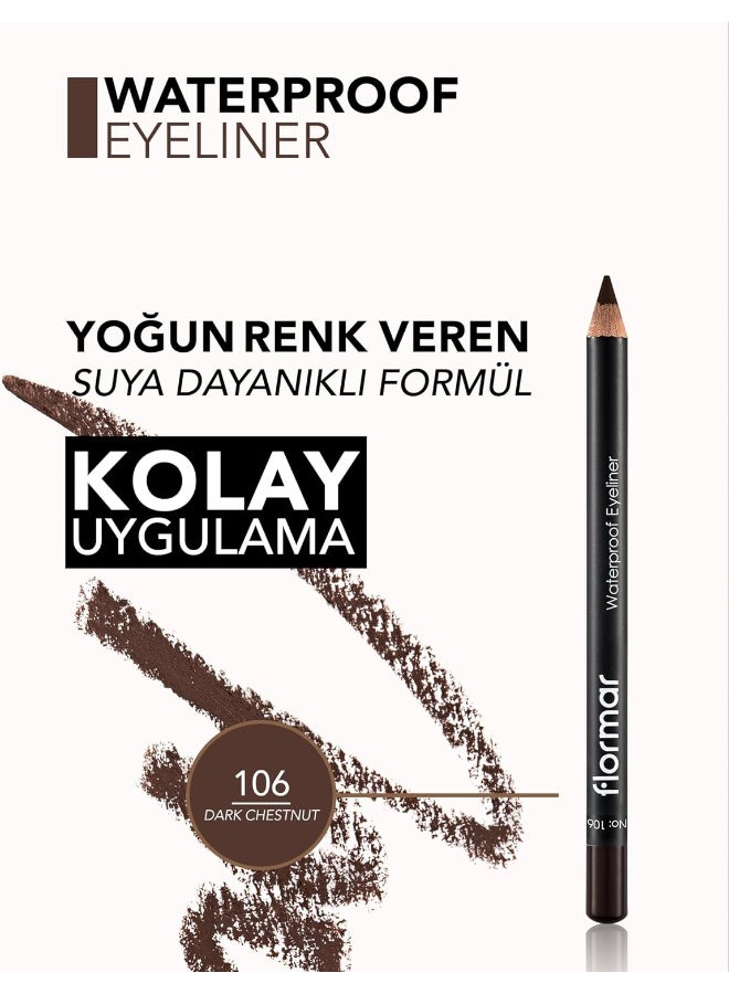 flormar Waterproof Eyeliner Pcl-106 Drk Chstnut - Image 3