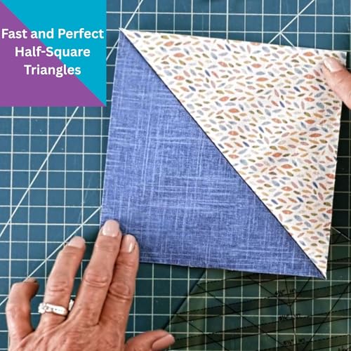 New Leaf Stitches Cleary Perfect Slotted Trimmer D by New Leaf Stitches – Quilting Ruler Template and Stencil for Cutting All Sides of Half Square Triangles – 7 Quarter-Inch Slotted Sizes 1.75 Inch to 7.75 Inch - Image 5
