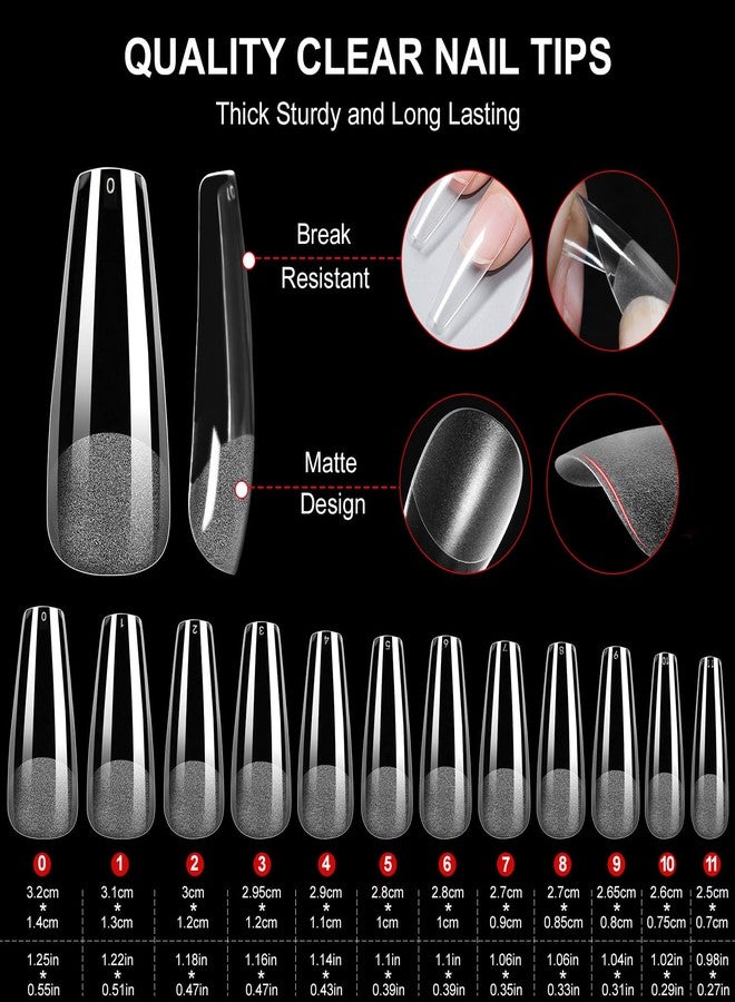 Major Dijit Gel Nail Kit - Beginner Gel Nail Set with Nail Drill, 0.5oz 4-in-1 Nail Glue, 500PCS Long Coffin Nail Tips, UV Lamp for Nail Extension & Art nail - Image 2